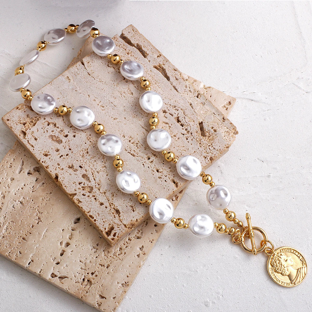 Minimalist Metal Coin Pendant Necklaces for Women