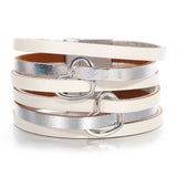 Leather Bracelet Two Hearts Wrap for Women