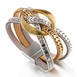 Multilayer Leather Bracelets Vintage Charms Cross Wrap Brac