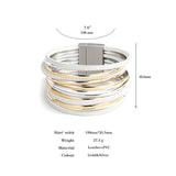 Multilayer Plastic Tubes Leather Bracelet for Women - Magnetic Clasp Bangle