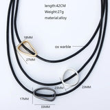 Multistrand Leather Choker Necklace Bohemian Beaded Tube Women Statement Jewelry