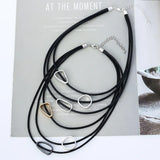 Multistrand Leather Choker Necklace Bohemian Beaded Tube Women Statement Jewelry