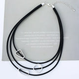 Multistrand Leather Choker Necklace Bohemian Beaded Tube Women Statement Jewelry
