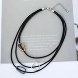 Multistrand Leather Choker Necklace Bohemian Beaded Tube Women Statement Jewelry