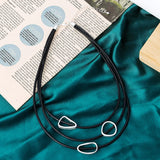 Multistrand Leather Choker Necklace Bohemian Beaded Tube Women Statement Jewelry