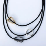 Multistrand Leather Choker Necklace Bohemian Beaded Tube Women Statement Jewelry