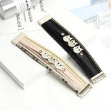 Rhinestone Owl Charm Leather Bracelet Women