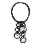 Punk Style Big Circle Pendant Necklace Rubber Jewelry for Women
