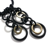 Punk Style Big Circle Pendant Necklace Rubber Jewelry for Women