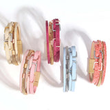 Leather Bracelet Women Square Beads Wrap Magnetic Clasp