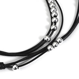 Chunky Leather Necklace Geometric Pendant Choker Boho Jewelry