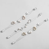 Pearls Metal Stars Circle Charm Bracelet for Women
