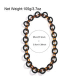Punk Style Leopard Print Chunky Necklace Women Statement Jewellery