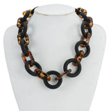 Punk Style Leopard Print Chunky Necklace Women Statement Jewellery