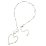 Irregular Triple Hearts Pendant Necklace Collar Adjustable Link Chain