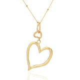 Irregular Triple Hearts Pendant Necklace Collar Adjustable Link Chain