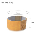 Bohemian Fish Scale Wide Leather Wrap Bracelet for Women