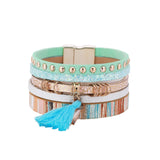 Bohemian Tassel Leather Wrap Bracelet for Women