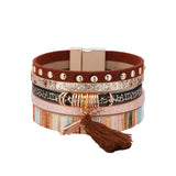 Bohemian Tassel Leather Wrap Bracelet for Women