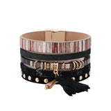 Bohemian Tassel Leather Wrap Bracelet for Women