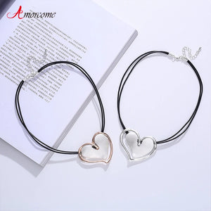 Irregular Love Heart Pendant Necklace for Women