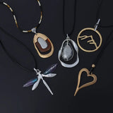 Resin Dragonfly Pendant Necklace Leather Chain Gift