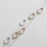 Geometric Oval Charm Layered Bracelet for Women