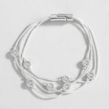 Geometric Square Beads Chain Bracelet for Women Silver Bangle Charm Jewelry