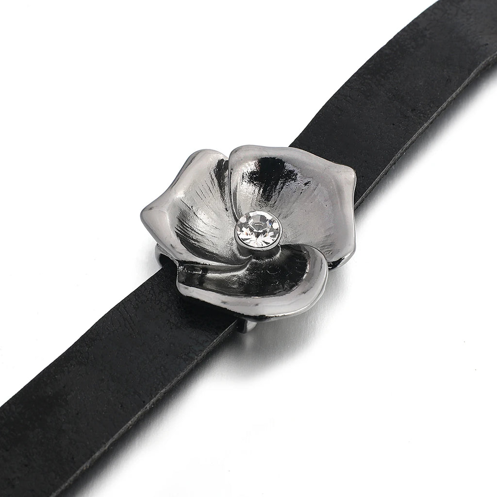 Vintage Leather Wrap Bracelets for Women Crystal Charm Wide