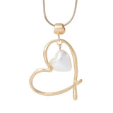Vintage Geometric Heart Pendant Necklace for Women Girls