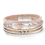 Bohemian Snake Skin Leather Wrap Bracelet with Magnetic Clasp