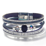 Bohemian Snake Skin Leather Wrap Bracelet with Magnetic Clasp