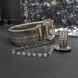 Sparkling Silver Bangles Set of 3
