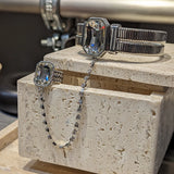 Sparkling Silver Bangles Set of 3