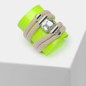 Fluorescein Yellow Hemp Rope Bangle