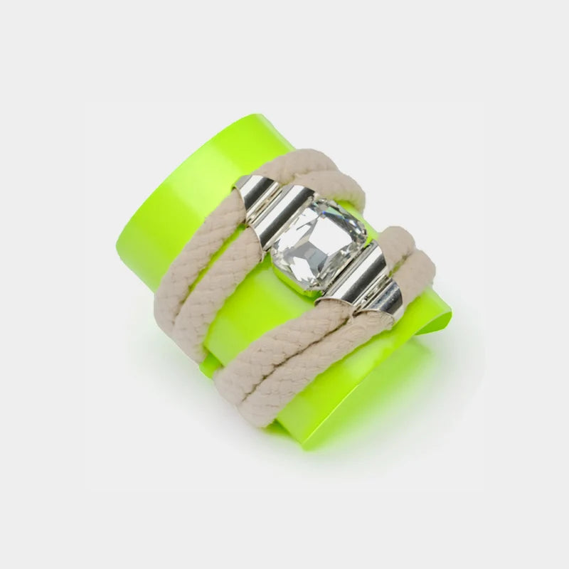 Fluorescein Yellow Hemp Rope Bangle