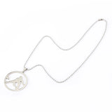 Amorui Bead Chain Badminton Necklace Stainless Steel Sports Fan Necklace