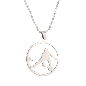 Amorui Bead Chain Badminton Necklace Stainless Steel Sports Fan Necklace