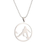 Amorui Bead Chain Badminton Necklace Stainless Steel Sports Fan Necklace