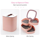Amplified Jewelry Storage Box Mini Leather Double Layer Organizer Storage