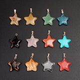 5 Pointed Star Crystal Carving Stone Quartz Amulet Pendant