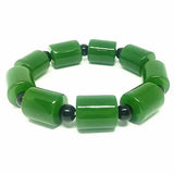 Men's Green Jade Beads Bracelet Amulet Jewelry