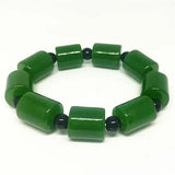 Men's Green Jade Beads Bracelet Amulet Jewelry