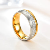 Amvie He and Her Couple Rings with Zircon Inlay