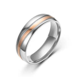 Amvie Couple Rings Zircon Inlay Stainless Steel Double Wedding Engagement Gift