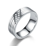 Amvie Couple Rings Inlaid with Zircon Stainless Steel Wedding Engagement Gift