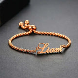 Personalized Name Bracelet in 925 Sterling Silver & Stainless Steel