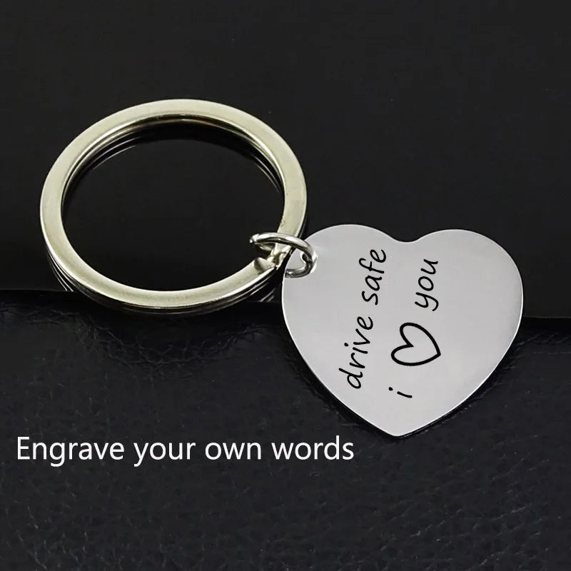 Amxiu 925 Silver Heart Keychains Any Blessing Words Pendant Key Chains