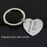 Amxiu 925 Silver Heart Keychains Any Blessing Words Pendant Key Chains