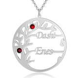 Personalized Family Name Tree Pendant Necklace, Engrave 2-4 Names, Women's Gift